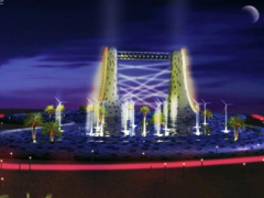 迪拜“Layers of Dubai”---沙漠太陽(yáng)能、風(fēng)能發(fā)電塔/Mekano