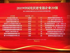 榮耀加冕古瑞瓦特占領(lǐng)“2019中國光伏逆變器企業(yè)20強(qiáng)”高地