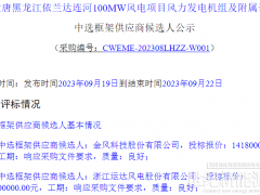 中標(biāo) | 1418-1450元/kW！金風(fēng)、運(yùn)達(dá)預(yù)中標(biāo)大唐黑龍江依蘭達(dá)連河100MW風(fēng)電項(xiàng)目