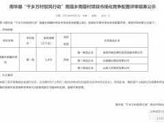 云南南華縣18.75MW“馭風”項目競配結(jié)果公示