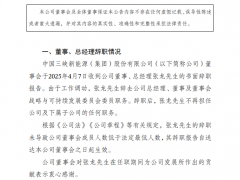 三峽能源總經(jīng)理辭職！