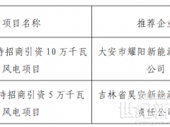 吉林大安150MW風(fēng)電項(xiàng)目建設(shè)指標(biāo)競(jìng)配公示