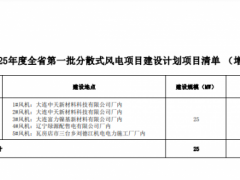 增補(bǔ)25MW！遼寧2025年度第一批分散式風(fēng)電項(xiàng)目達(dá)107.7MW
