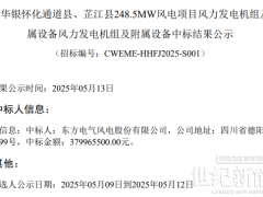 248.5MW風(fēng)電項(xiàng)目中標(biāo)結(jié)果公示