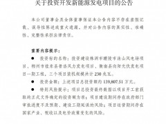 13.98億元！華銀電力擬投建230MW風(fēng)光項目